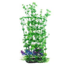 uxcell 人工水草 水中植物 水槽飾り グリーン パープルブルー花 40cmの高さ
