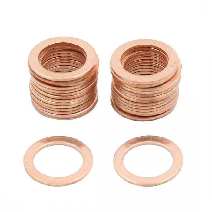 X AUTOHAUX 10pcs Copper Washer Flat Sealing Gasket Ring Spacer for Car 12 x 19 x 1.5mm 