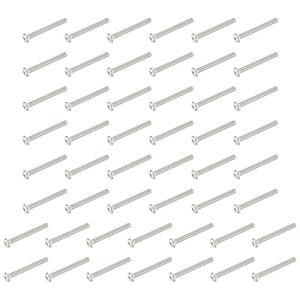 PATIKIL �{�^���w�b�h�\�P�b�g�L���b�v�l�W 50���� #4-40 UNF x 25.4mm 304 �X�e�����X�|�� �Z�p�h���C�u �S�l�W �@�B�p�{���g �l�W �Ƌ�p �E�H�[�^�[�|���v�Ɩ���� �V���o�[
