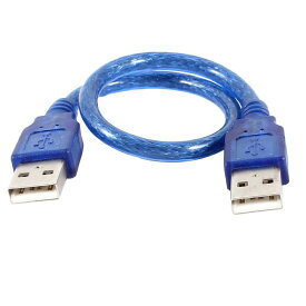 uxcell 30cm USB2.0 タイプA/ A オス - オス 延長 ケーブル コード ブルー