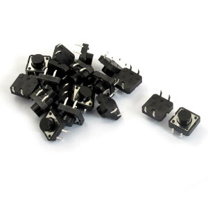 uxcell �^�N�g�X�C�b�` PCB �������^�� �v�b�V���{�^�� 12x12x7mm 4�s�� DIP 20����
