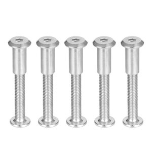 uxcell Hex Socket Screw Post Binding Screws Leather Fastener, M6x35mm, Stainless Steel, 5 Sets