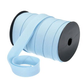 uxcell 1インチ ダブルフォールドバイアステープ ポリエステル製 連続バイアステープ 縫製 縫い合わせ キルティング 裾付け バインディング クラフト用（ライトブルー 55ヤード）