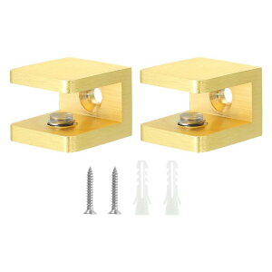 uxcell �K���X�I�N�����v 2�Z�b�g ���� �ώ��K���X�N���b�v�z���_�[ 8-10mm���K���X�p �T�|�[�g�u ���P�b�g �Œ�p�l��U�N�����v ���F