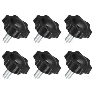 uxcell 6�Z�b�g M8 x 16mm �X�^�[�m�u �v���X�`�b�N���̘Z�p�`�N�����s���O�m�u�l�W ��Œ��߂�����p�m�u �P�x�[�X�̌����m�u