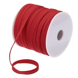 uxcell 1/4インチ ダブルフォールドバイアステープ ポリエステル製 連続バイアステープ 縫製 縫い合わせ キルティング 裾付け バインディング クラフト用（ワインレッド 55ヤード）