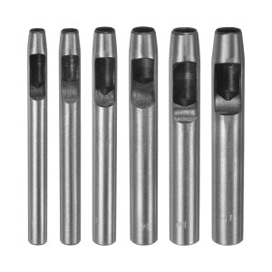 uxcell 6�Z�b�g�̃��U�[�z�[���p���` 6mm-11mm �X�`�[�����̒���ی��p���` �x���g �E�H�b�`�o���h �� �v���X�`�b�N ���U�[�N���t�g�p�̃z�[���p���`�J�b�^�[
