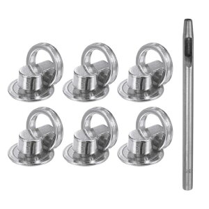 uxcell 6���� ���^���X�^�b�Y���x�b�g 12mm D�����O�{�^�����x�b�g 3.5mm ���U�[�z�[���p���`�t�� �V���o�[�g�[��