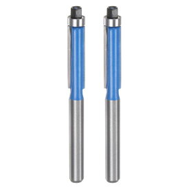 uxcell 2個セット フラッシュトリムルータービット 6mmシャンク 1/4" 直径 1" 切削深さ トップベアリング フラッシュストレートカット トリミングルータービット カーバイド製 パーティクルボード プライウッド MDF 木工用 ブルー