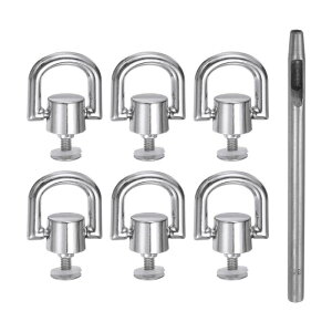 uxcell 6���� ���^���X�^�b�Y���x�b�g 8mm D�����O�{�^�����x�b�g ���U�[�N���t�g�p �V���o�[�g�[��
