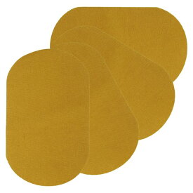 PATIKIL アイロンで貼るパッチ 4枚セット 7x4" 肘・膝用ベルベットパッチ 修理用パッチキット 服 パンツ シャツ ジャケット 補修と装飾に 黄色