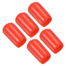 PATIKIL 10mmプールティップカバー 5個セット ビリヤードキューティッププロテクターラバープールキューティップヘッドカバースヌーカーアクセサリー 赤色