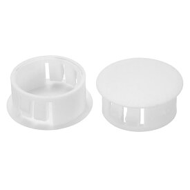 PATIKIL 22mm（7/8"）プラスチック製ホールプラグ 60個セット フラッシュタイプ 丸いホールプラグカバー テーブル キッチンキャビネット 家具用 ホワイト