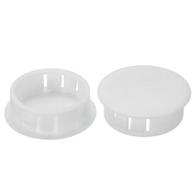 PATIKIL 30mm（1.2"）プラスチック製ホールプラグ 60個セット フラッシュタイプ 丸いホールプラグカバー テーブル キッチンキャビネット 家具用 ホワイト