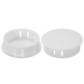 PATIKIL 35mm（1.4"）プラスチック製ホールプラグ 50個セット フラッシュタイプ 丸いホールプラグカバー テーブル キッチンキャビネット 家具用 ホワイト