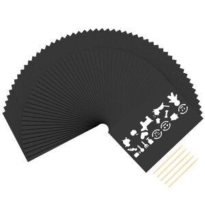 PATIKIL �X�N���b�`�A�[�g�y�[�p�[ 5�Z�b�g A4�T�C�Y ���R�[�e�B���O�X�N���b�`�I�t�y�[�p�[50���Ɩؐ��X�^�C���X5�{ DIY�h���[ �C���O�p�[�e�B�[ ���y���� �N���X�}�X�Q�[���ɓK�p ���F