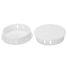 PATIKIL 45mm（1.8"）プラスチック製ホールプラグ 25個セット フラッシュタイプ 丸いホールプラグカバー テーブル キッチンキャビネット 家具用 ホワイト