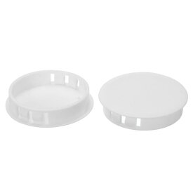 PATIKIL 50mm（2"）プラスチック製ホールプラグ 6個セット フラッシュタイプ 丸いホールプラグカバー テーブル キッチンキャビネット 家具用 ホワイト