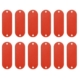 PATIKIL �A���~�󔒃^�O 2�� ���t�����^���X�^���s���O�󔒃X�y�b�gID���x�� �L�[�����O�t�� DIY�N���t�g�����p �ԐF 12�Z�b�g