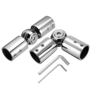 uxcell ���߉\�ȃJ�[�e�����b�h�R�[�i�[�R�l�N�^ 304�X�e�����X�| ���q���W�t���G���{�R�l�N�^ �Z�p�����`�t�� 25 mm�o���u ���C���h�p�V���o�[ ���a19 mm 2��