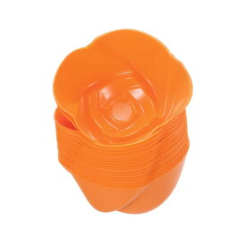 uxcell シリコーンカップケーキライナー 再利用可能 ベーキングカップ テフ ロン加工マフィン型 誕生日 ウェディングパーティー用 7 cm オレンジフラワー 18個