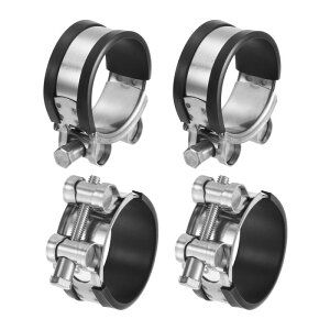 uxcell T�{���g�z�[�X�N�����v 4�Z�b�g 48-51mm �ώ��X�e�����X�X�`�[���S���N�b�V��������C���e�[�N�C���^�[�N�[���[�p�C�v�N�����v �z�[�X�N���b�v �Y�Ɨp