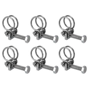 uxcell 6���� �_�u�����C���[�z�[�X�N�����v 13-16mm �ώ��X�e�����X�X�`�[�����C���[�z�[�X�N���b�v M6�{���g�t�� �_�X�g�R���N�V�����z�[�X �|���v�z�[�X �p�C�v�p