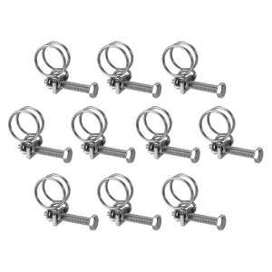 uxcell 10���� �_�u�����C���[�z�[�X�N�����v 15-18mm�ώ��X�e�����X�X�`�[�����C���[�z�[�X�N���b�v M6�{���g�t�� �_�X�g�R���N�V�����z�[�X �|���v�z�[�X �p�C�v�p