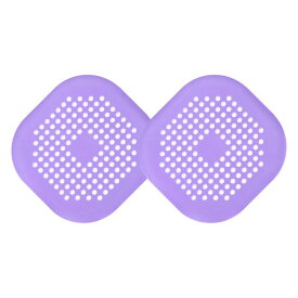 uxcell ヘアドレインキャッチャー キッチン バスルーム バルコニー用の吸盤付き排水口カバー 紫色2個セット 直径5.51"