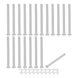 uxcell 20�Z�b�g M4x60mm 304�X�e�����X�|�~�����X�i�b�v�����O�ʒu�s�� �t���b�g�w�b�h�a�t���q���W�V�����_�[�|�W�V�����s�� E�N���b�v�ێ������O�t�� �V���o�[