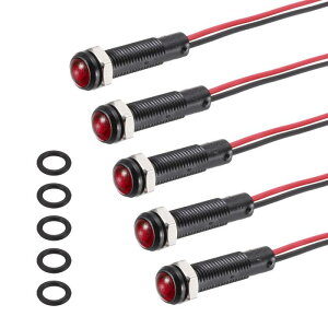 PATIKIL 5�� 6mm( 1/4) �C���W�P�[�^ ���C�g 110V-220V AC/DC LED �v���X�`�b�N �V�F�� �M�� �����v �h�� IP67 �ی^ �w�b�h �M�� ���C�g 150mm(5.9) �P�[�u�� �t�� �� �D �p ��