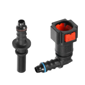 A ABSOPRO �ԗp�R�����C���z�[�X�N�C�b�N�����[�X�R�l�N�^�[�L�b�g 90�x 5/16 7.89mm SAE����1/4 6mm �z�[�X�v���X�`�b�N ���b�h