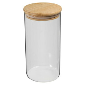 PATIKIL 47オンス ガラス瓶 密閉性 ある竹 蓋付き ナッツ 砂糖 コーヒー豆 スパ イス用 ガラスキッチンコンテナー 食品保存用透明なガラス瓶（20x10cm）