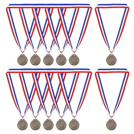 PATIKIL 金アワードメダル ネックリボン付き 12個 ブ ランクオリンピックスタイル 勝者メダル 競技 パーティー 装飾 銅製 メダル賞