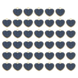 PATIKIL ハート装飾 40個 ハートペンダント バルク ミニハート装飾 ラブペンダント 合金 宝石作成 ブレスレット イヤリング ネックレス 工芸品 DIY用 ブルー