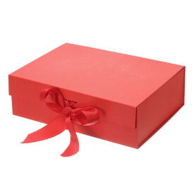 PATIKIL 26 x 19 x 8 cm 磁気ギフトボックス 折りたたみ可能 紙 パーティー記念品ボックス 蓋とリボン付き 結婚式 バレンタインデー 誕生日用 レッド