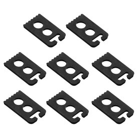 uxcell ノーティーシューレースバックル スニーカーやスポーツシューズ用の黒プラスチック製レースロッククリップ 8個入り