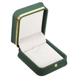 PATIKIL ベルベットネックレスボックス 単一スロット ヴィンテージジュエリーホルダー 結婚 婚約 プロポーズ 挙式 記念日用 スタイル3 ダーク緑