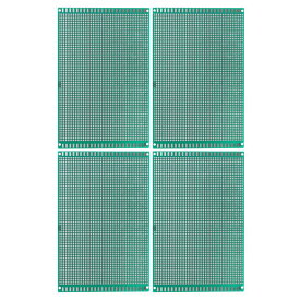 PATIKIL 18 x 12 cmの両面PCB基板 4個1.6 mm厚のプロトタイプキット DIYはんだ付け電子実験用のPCB回路基板FR-4パーフボード 緑です。