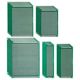 PATIKIL 5サイズの両面PCB基板 25個1.6mm厚のプロトタイプキット DIYはんだ付け電子実験用のPCB回路基板FR-4パーフボード 緑