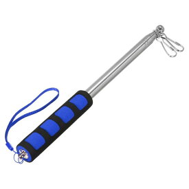 PATIKIL 伸縮式手持ち旗竿、2Mステンレス製伸縮旗竿、クリップ付き、9セクション、青色