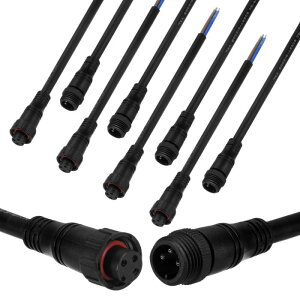 M METERXITY 5�Z�b�g�h���d�C�R�l�N�^�[ 3�s��7.9/20cm�����P�[�u�� 16AW G IP67 �I�X�E���X�R�l�N�^�[ ��/�g���b �N/���O�pLED�X�g���b�v ���C�g�p [��]