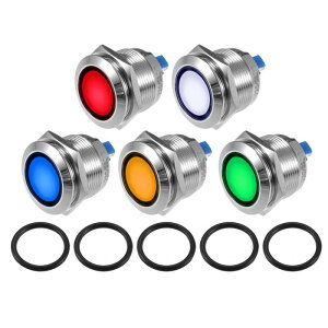 X AUTOHAUX 5��LED�C���W�P�[�^�[���C�g 22mm 230V AC ���^���V�F�� �h���p�C���b�g�_�b�V���V�O�i�������v �ԗ��g���b�N�p �C���e���A �F�̓A�\�[�g����܂�