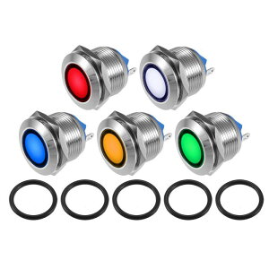 X AUTOHAUX 5��LED�C���W�P�[�^�[���C�g 19mm 230V AC ���^���V�F�� �h���p�C���b�g�_�b�V���V�O�i�������v �x���� �ԗ� �g���b�N �C���e���A �F�̓A�\�[�g����܂�