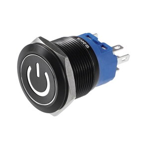 X AUTOHAUX 22mm�ԍڗp�C���e���A���̓X�C�b�` ���[�����^���[�v�b�V���{�^���X�C�b�` �p���[�V���{��LED 1NO 1NC 12-24V �A���~�j�E������ �{�[�g �g���b�N RV �z���C�g