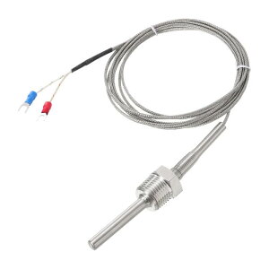 uxcell K�^�C�v�̔M�d�Ή��x�Z���T�[�v���[�u 1/2 NPT�X���b�h 8x50mm 6.6ft���C���[ 0?800°C�i32?1472°F�j 304�X�e�����X�X�`�[��