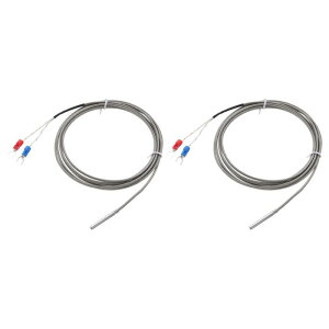 uxcell 2�Z�b�g K�^�C�v�M�d�Ή��x�Z���T�[�v���[�u 4x30mm 6.6ft���C���[ 0?600°C(32?1112°F) �X�e�����X��