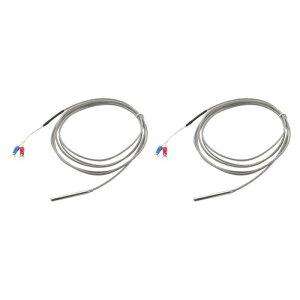 uxcell 2�Z�b�g K�^�C�v�M�d�Ή��x�Z���T�[�v���[�u 5x50mm 6.6ft���C���[ 0?600°C(32?1112°F) �X�e�����X��
