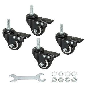 uxcell XCxlWtXeLX^[ 9.5 mm-16UNClW PULX^[zC[ u[Lt ׏d40kg/88lbs ƋJ[gp 38 mm ubN 4