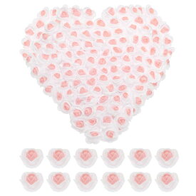 uxcell 人工バラ 花 頭 ライトピンク PEミニフェイクフラワー 直径1.38" DIYクラフトウェディングやパーティー 装飾用 500個入りパック
